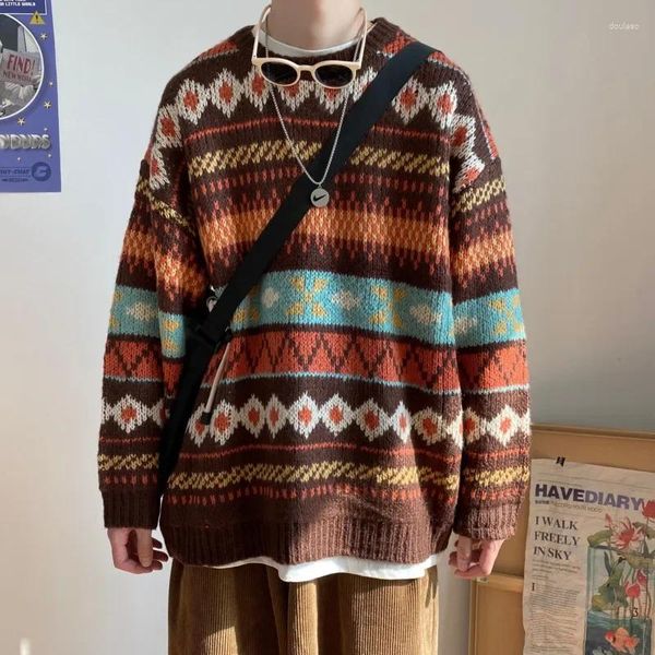 Maglioni da uomo 2024 maglione da uomo autunno e inverno vestiti più spessi coreano caldo streetwear pullover da uomo Harajuku stampato