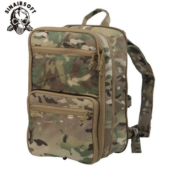 Sacos de caminhada 1000D Nylon Tactical Flatpack D3 Mochila Hidratação Transportadora Expansível Molle Bolsa Airsoft Multiuso Colete Assault Travel Bag YQ240129