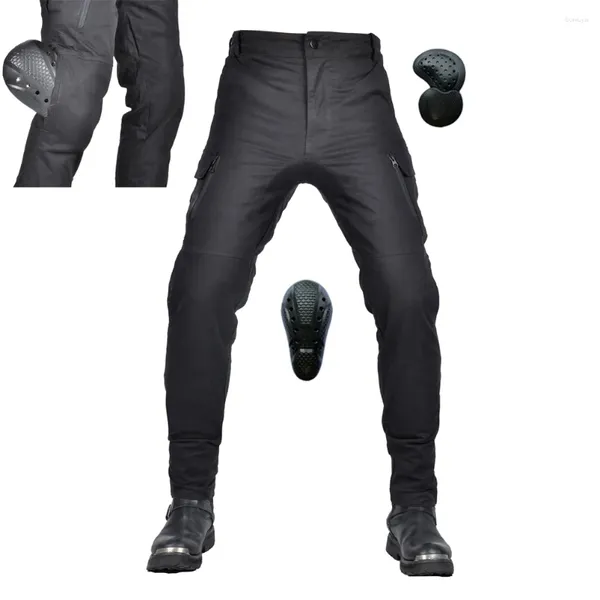 Abbigliamento da moto 2024 Pantaloni protettivi da equitazione da uomo con 4 protezioni per armature CE Pantaloni cargo Locomotiva Pantaloni da corsa di motocross ATV UTV