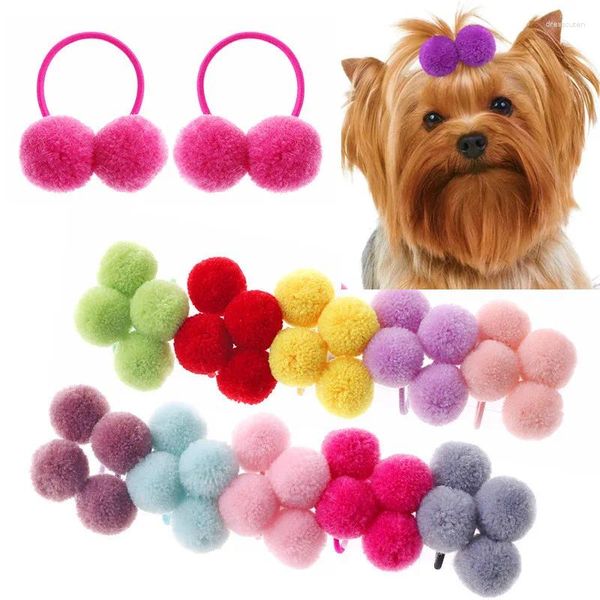 Köpek Giyim Moda Pet Saç Aksesuarları Renkli Peluş Top Şekli Evcil Hayvanlar Orta Küçük Kediler için Ürünler Troşal