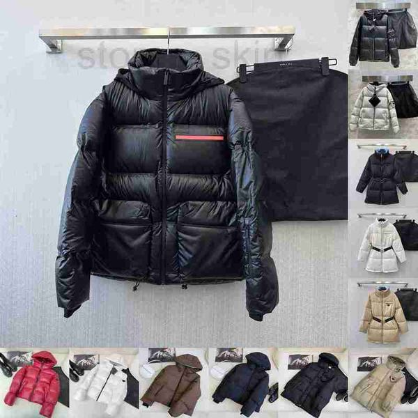 Mulheres Down Parkas Designer Estilo Original P-rrra Jaqueta Moda Marca Nylon Com Capuz Inverno Pato Calor Hoodie Parka Casacos Longo Windbreaker 7IYO