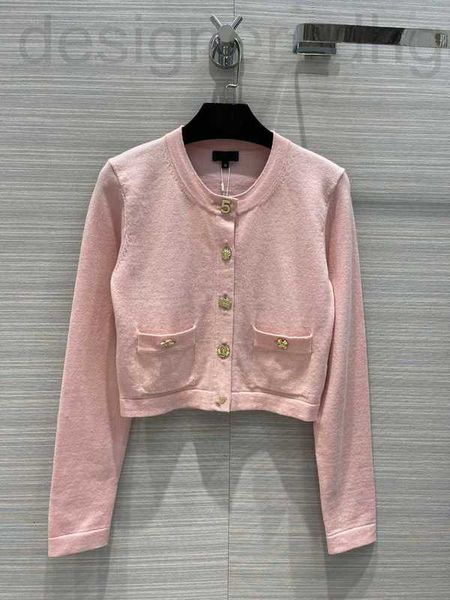 Mulheres malhas camisetas designer outono 2023 Shenzhen Nanyou cor sólida cashmere curto cardigan, top de malha versátil e sob medida, desgaste de alta qualidade XKQM