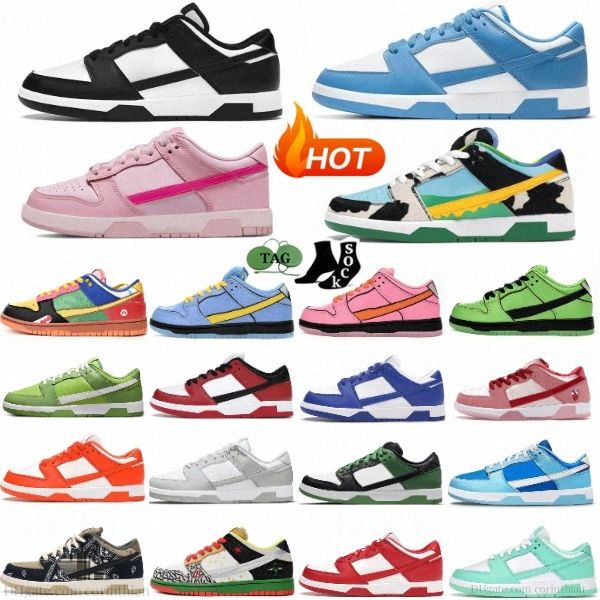 Panda Scarpe basse Nero Bianco Triple Rosa Grigio Fog Scarpe da ginnastica Argon Blossom Blu University Rosso Chicago Candy Bart Simpson Syracuse Verde A1hkh #