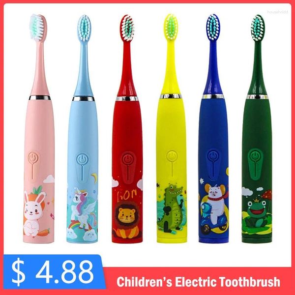 Crianças Sonic Electric Toothbrush Cartoon Kids com substituição da cabeça escova ultrassônica