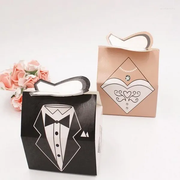 Envoltório de presente caixa de doces saco pacote de papel de chocolate para aniversário festa de casamento favor decoração suprimentos diy rosa/preto bolsa design
