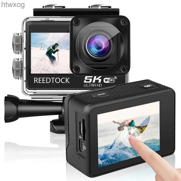 Sport-Action-Videokameras, 5K-Action-Kamera, 4K, 60 FPS, 24 MP, 2,0-Touch-LCD, Anti-Shake-Dual-Screen, WiFi, wasserdichte Fernbedienung, 4X 9 Pro Sport-Helmkamera YQ240129