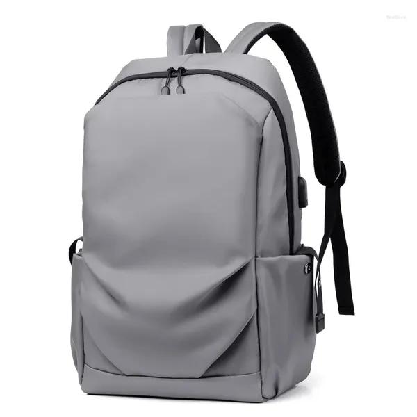 Mochila negra 2024 de nailon impermeable para adolescentes, bolsa deportiva para exteriores, paquete de viaje de negocios con USB para hombre, mochila escolar para jóvenes