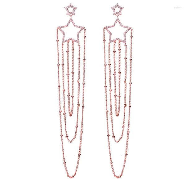 Ohrstecker Bettyue Marke Mode Glänzender Charme Zirkon Zwei Farben Sternform Lange Schmuck Für Frau Europäischen Stil Hochzeitsgeschenk