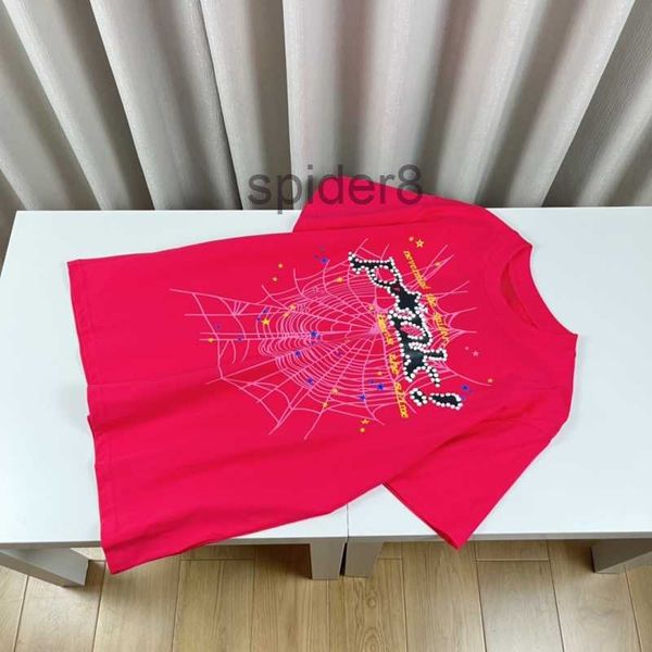 Graphic Tee Sp5der Maglietta da uomo Designer Camicia Pibk Spider Felpa con cappuccio 555 Stampa Donna Manica corta di alta qualità Abbigliamento libero per persone Girocollo t XVH5 XVH5