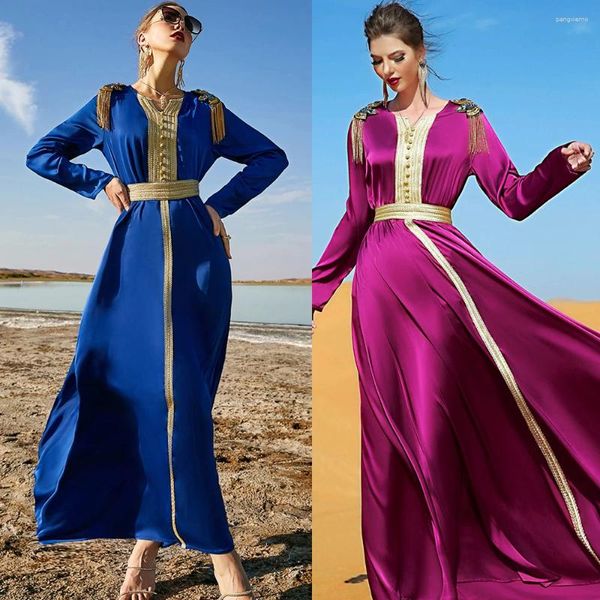 Abbigliamento etnico Ramadan Abaya Eid Abito da donna musulmana Dubai Party Turchia Caftano Abito marocchino Abito da sera formale maxi africano Arabo