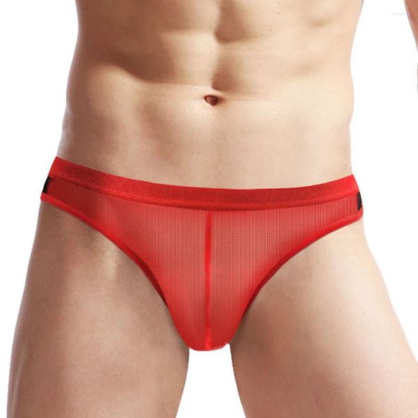 Mutande Slip sexy perizoma da uomo senza cuciture, lunghezza regolare, traspiranti e realizzati in rete di nylon, perfetti da indossare tutti i giorni