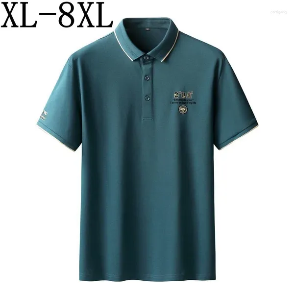 Erkek Polos 7xl 8xl 6xl 2024 Yaz Yüksek Son Moda Baskılı Polo Gömlek Erkekler Giyim Nefes Alabilir Erkek Gömlekler Sıradan Gevşek Camiseta Hombre