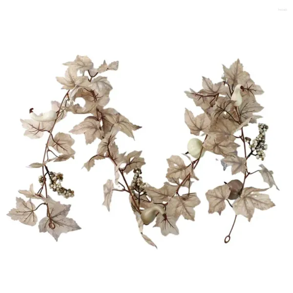 Fiori decorativi Canna d'acero Ghirlanda di foglie autunnali Vite versatile Decorazioni per la casa realistiche Decorazione da parete di Halloween