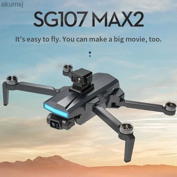 Дроны NEW SG107 Max2 Rc Drone 4K Hd Воздушная камера 2-осевой подвес WIFI 5G Fpv 360 Объезд препятствий Бесщеточный двигатель Квадрокоптер Игрушки YQ240129