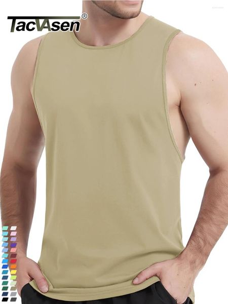 Herren-Tanktops TACVASEN Baumwoll-Fitness-Muskel-T-Shirts mit weitem Armloch, ärmellose T-Shirts für Herren, Fitnessstudio, Workout, Trainingswesten, lässiges T-Shirt