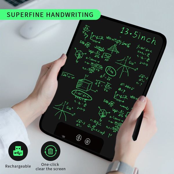 Superfine Lcd Yazı Tablet 135 inç Şarj Edilebilir Elektronik Çizim Tahtası Çocuklar Grafik Grafiti Boyama Pedleri Eğitim Oyuncak 240124