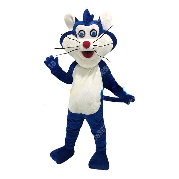 2024 de alta qualidade gato azul mascote traje dos desenhos animados tema personagem carnaval unisex halloween carnaval adultos festa de aniversário fantasia roupa para homens mulheres