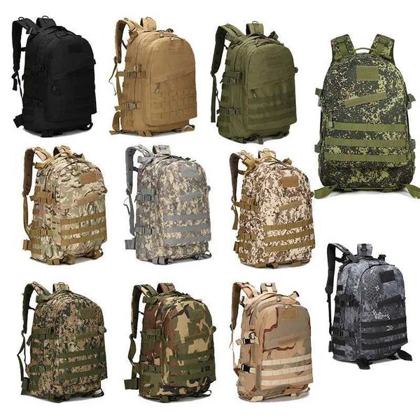 Wandertaschen Taktischer Outdoor-Rucksack / Tasche / Rucksack / Rucksack / Angriffskampf-Tarnung Molle Verbesserter taktischer 3D-40L-Rucksack YQ240129