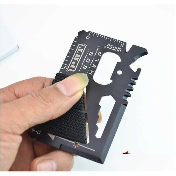 Другие модные аксессуары Большой нож Edc Card Mtifunction Cam Tool 14 функций Веревка Wrap S62D Прямая доставка Dhneo