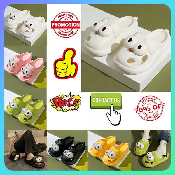 Designer Casual Plataforma Big Eyed Cute Chinelos Homens Mulher Antiderrapante Resistente ao Desgaste Leve Respirável Low Cut Solas Macias Sandálias Flat Slipper