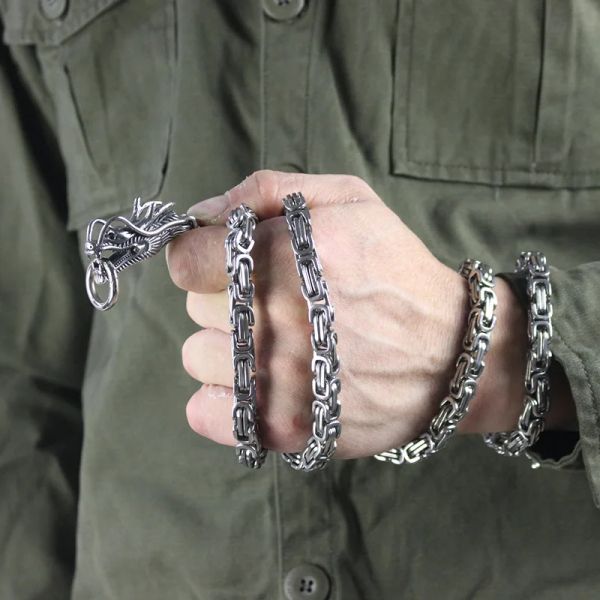 Bracelets Auto -defesa pulseira quilha de titânio colar de aço dragão cume de mão corda de aço inoxidável