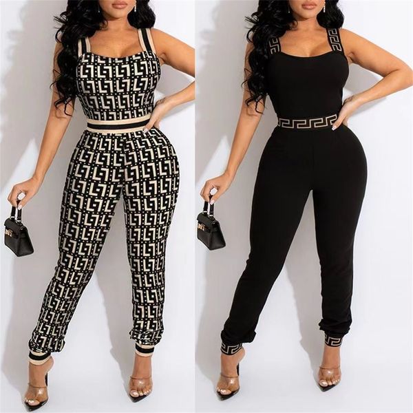 Tute da donna alla moda Pagliaccetti da donna tuta lunga aderente sexy streetwear fitness abbigliamento sportivo abiti estivi lounge wear abiti da club