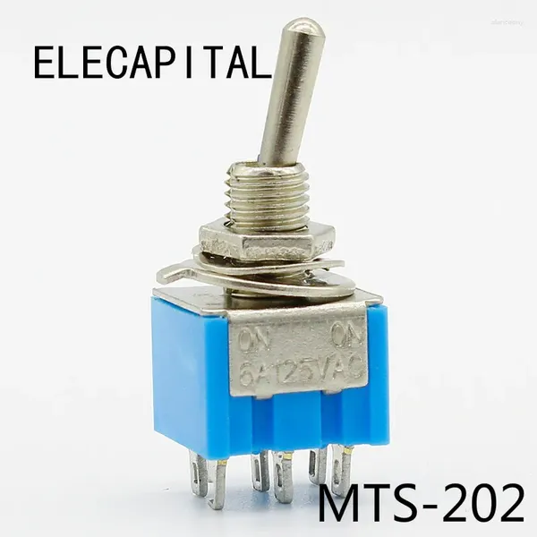 Deckenleuchten 5 Stück/Lot Blau 6-Pin DPDT ON-ON Mini 6A125VAC Miniatur-Kippschalter