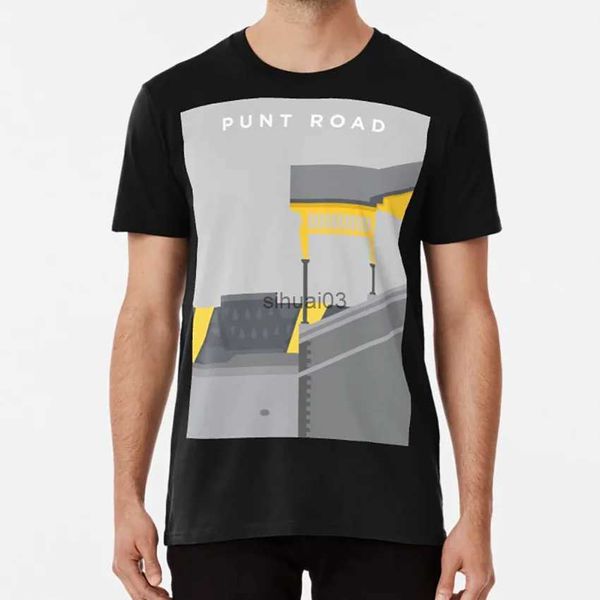 Herren-T-Shirts Punt Road – zweifarbiges T-Shirt Punt Road Richmond Tigers Melbourne Footy Places Aussie Rules Afl Vfl Footy Football