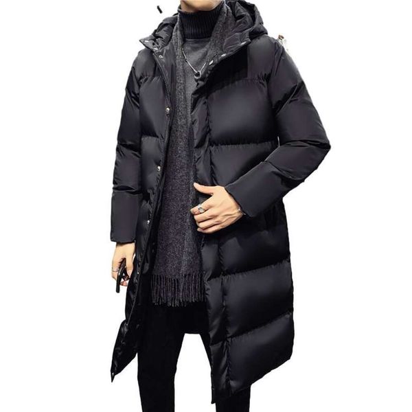 Giacca invernale da uomo di media lunghezza giacca in cotone da uomo alla moda con cappuccio spesso versione coreana giacca moda casual