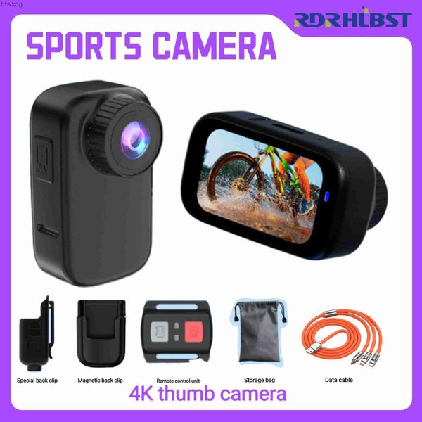 Videocamere per azioni sportive Action Thumb Camera 4K 30fps Anti-shake 360 Batteria Wifi Wireless Remote Contro Mini Bodycam Morsetto Casco Aam Sports Camera YQ240129