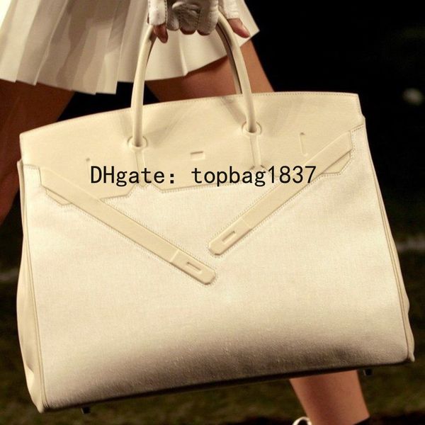 Tutte le borse tote da donna di lusso fatte a mano in pelle bianca Swift da 35 cm Borse personalizzate Borsa firmata modello appositamente personalizzato con scatola arancione originale