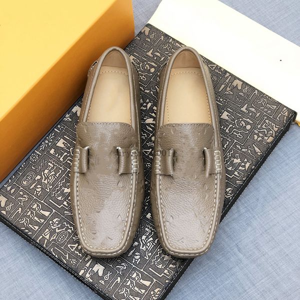 Herren-Kleid-Party-Schuhe, luxuriöse Slipper, echtes Leder, Plüsch-Schuhe, Designer, klassischer Fahrschuh mit Fell, Mokassins, große Größe 38–46, grüne Leder-Flats, 1,23 11