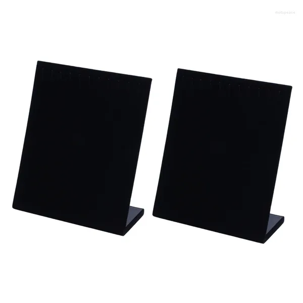 Sacchetti per gioielli 2X 11 ganci in velluto per orecchini, bracciali, collane, organizer per espositore nero