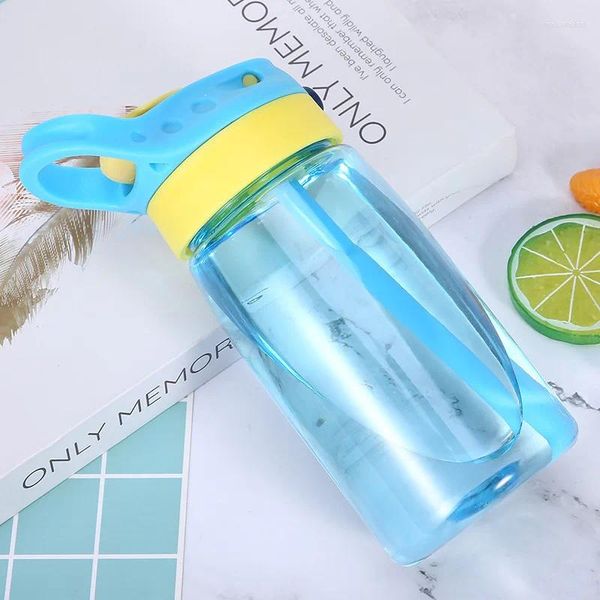 Bottiglie d'acqua Bollitore portatile per bambini carino Bollitore portatile in plastica per sicurezza esterna Tazza regalo di nascita Bicchieri da 480 ml con cucina in paglia