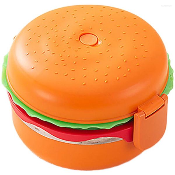 Geschirr, Hamburger-Lunchbox, Edelstahlbehälter mit Deckel, Zubehörboxen, leichter Halter, wiederverwendbar, für Studenten, Bento