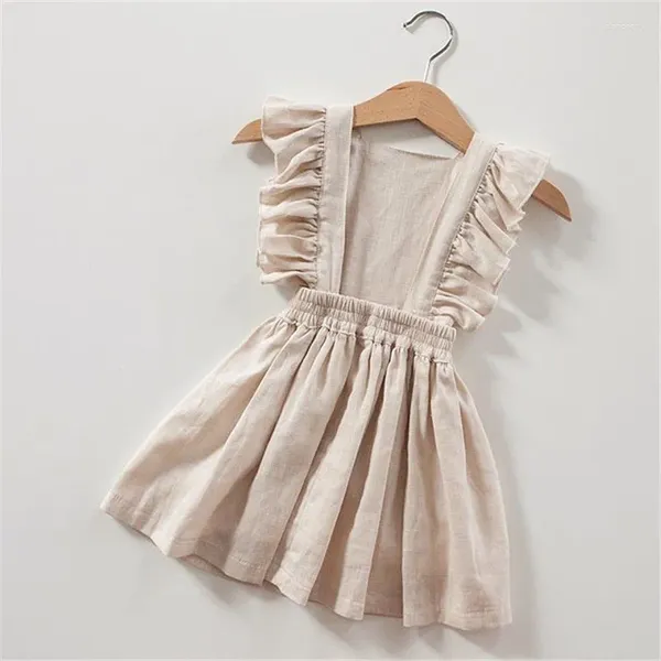Mädchen Kleider 1-7T Kleinkind Kinder Baby Kleidung Sommer Rüschen Einfarbig Sommerkleid Elegante Baumwolle Niedliche Prinzessin Casual Kleid Outfits