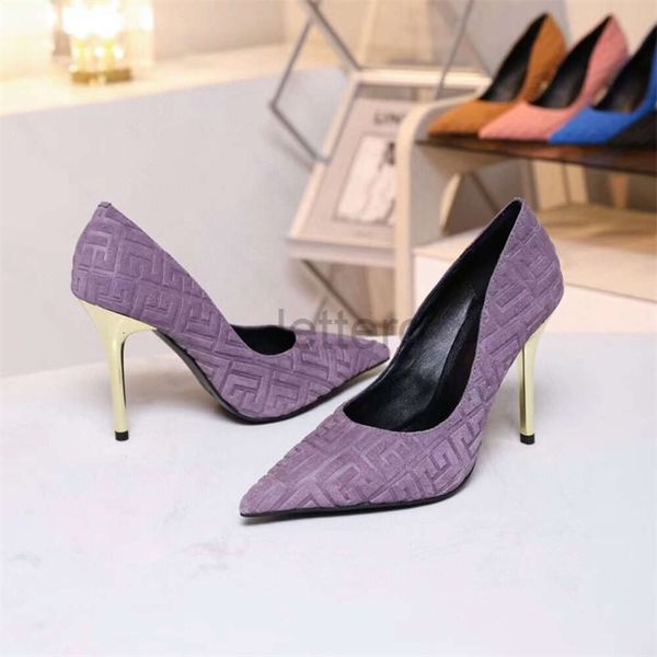 Novos sapatos femininos de couro de salto alto sapatos de luxo designer de moda sapatos sexy stiletto sapatos de festa de alta qualidade sapatos de trabalho de camurça couro