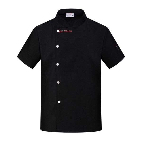 Outros vestuário jaquetas de chef de manga curta cozinha chef restaurante uniforme personalizado camisa serviço padaria respirável chef vestido avental branco homens