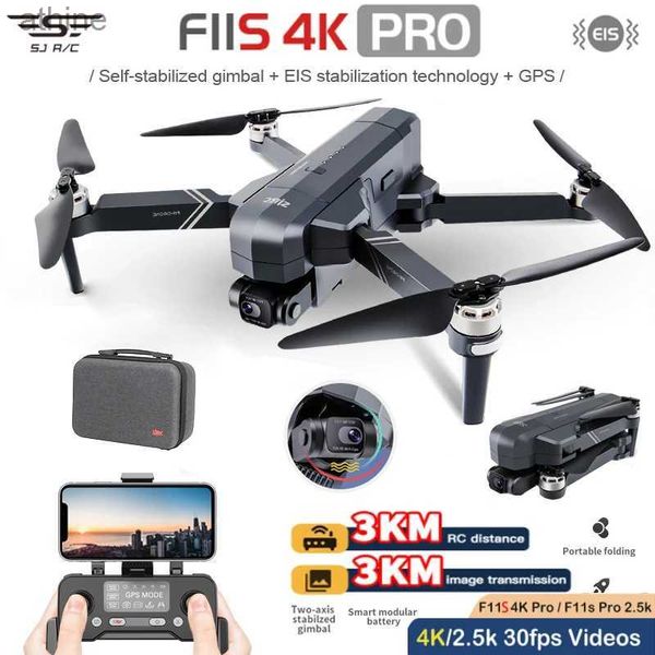 Drones SJRC F11S 4K Pro GPS Drone 4K Profesional RC Quadcopter com câmera dobrável 2 eixos Gimbal estabilizado 5G WiFi FPV Drones YQ240129