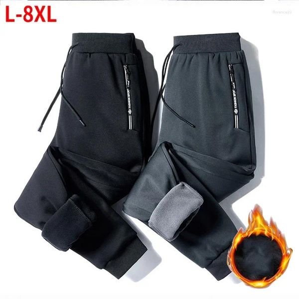 Pantaloni da uomo Uomo In Pile Maschile Inverno Caldo Pantaloni di Velluto Esterno Pantaloni Della Tuta Tuta Da Uomo di Marca di Spessore Streetwear Jogging 7XL 8XL