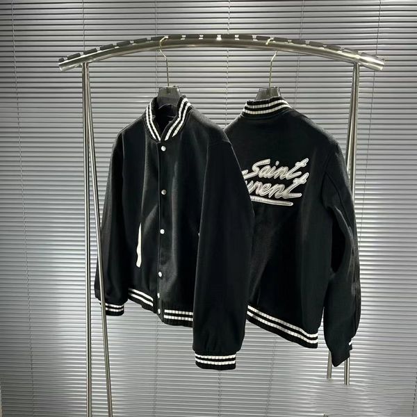 Jaquetas de outono e inverno para homens Saint Jaqueta de beisebol Mulheres Laurent Casaco Roupas masculinas Marca l Vintage Bomber Coats Hip Hop Solto Jaqueta Varsity