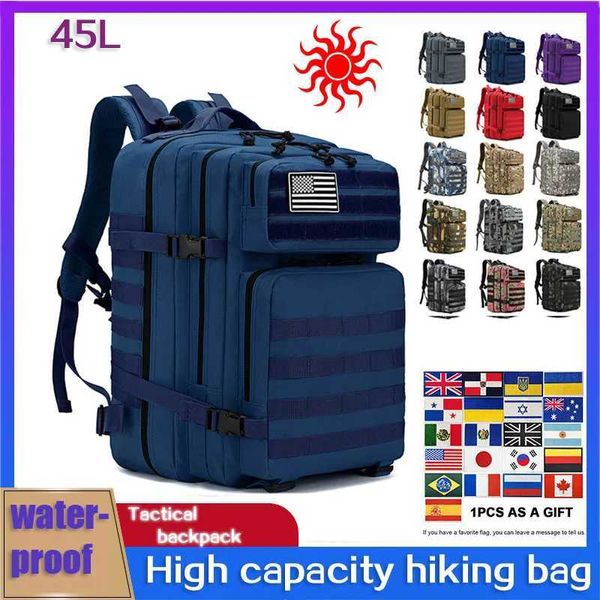 Wandertaschen Camping Jagd Militär Rucksack 30L/45L Taktische Rucksack 3P Armee Molle Assault Tasche Reisen Wandern Wasserdicht Männer frauen Taschen YQ240129