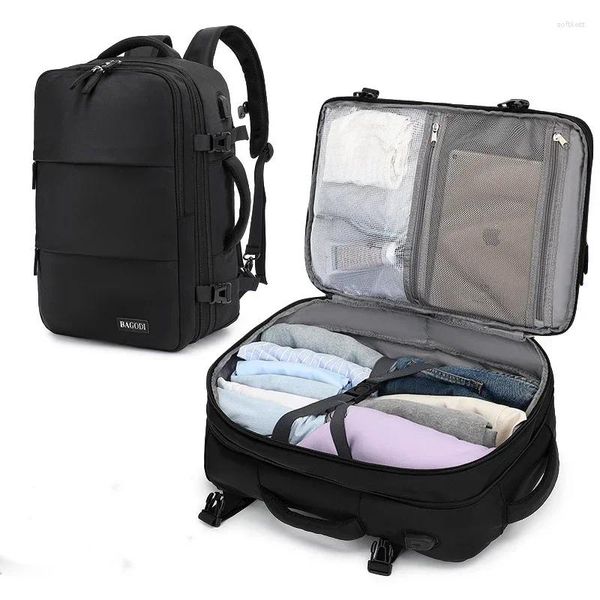 Рюкзак для путешествий в самолете для Weman и Man, большая вместительная сумка для багажа, расширяемые многофункциональные рюкзаки для компьютера