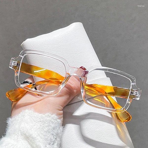 Sonnenbrille im Designer-Vintage-Design, Anti-Blaulicht-Quadratbrille, für Damen und Herren, Myopie, verschreibungspflichtige optische Brillenfassung