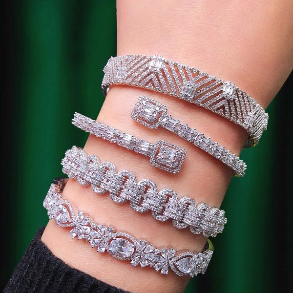 Colares Godki Trendy Saudi Arabia Bangle Ring Jewelry Sets for Women Wedding Party Indian Dubai Brincos para como Mulheres 2023