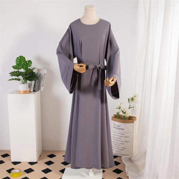 Roupas étnicas Abaya para Modest Casual Mulheres Muçulmanas Manga Longa Maxi Vestidos Turquia Kaftan Árabe Robe Islâmico Dubai Vestidos Jalabiya