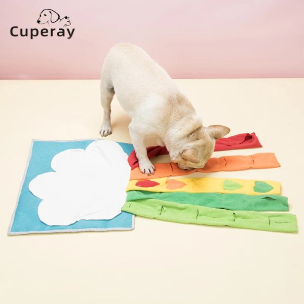 Spielzeug Haustier Hund Schnüffelmatte Haustier Regenbogen Schnüffeltraining Decke Fleece Pads Hundematte Stressabbauen Nasenarbeit Puzzle Haustier Slow Food Pad