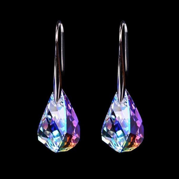 Stud fascino semplice arcobaleno estetico donne colore orecchini di cristallo di alta qualità trendy goccia d'acqua versatile Eardrop regalo migliore amico YQ240129