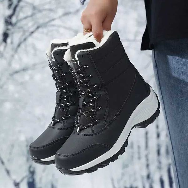 Stiefel Schneestiefel Damen Plateaustiefel Rutschfeste Damen Winterschuhe Fell Warme Stiefeletten für Damen Keilabsatz Wasserdicht Oberschenkelhohe StiefelL2401