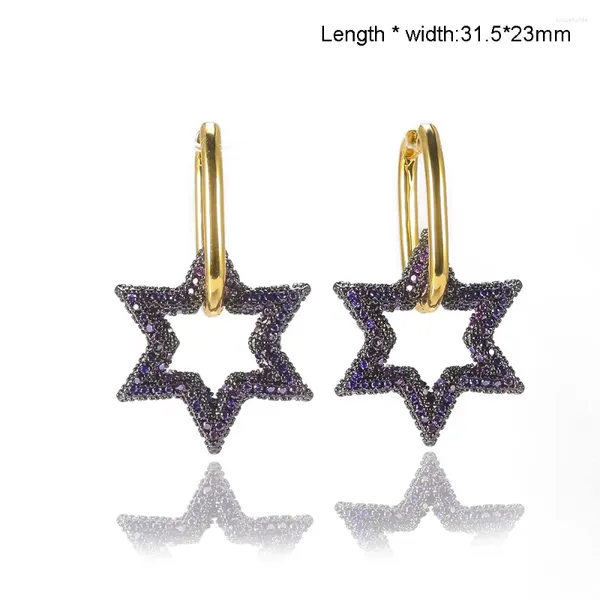 Dangle Earrings 2024 Fashion Geometric CZ Copper Charm Hand Claw Heart Star Jewelry Girlfriend Birthday Gift
